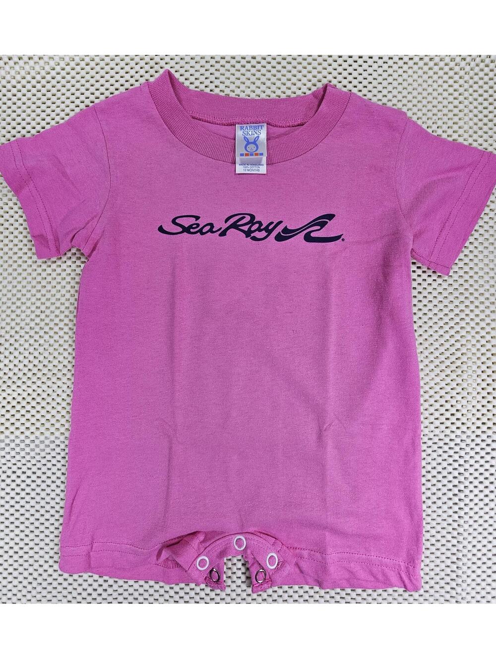 Sea Ray Rabbit Skins 100 % Cotton Pink Baby Onesie. Size 12 months